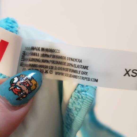 Solid and Striped The Beverly Ribbed Top in Fresh Air Women's X-Small Flawed - Picture 10 of 12